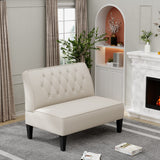 annjoe Button Tufted Loveseat Settee Upholstered Sofa Backrest Buckle Couch Banquette Bench for Dining Room Living Room Bedroom Funiture annjoe