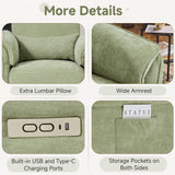 MELLCOM Power Recliner Rocking Chair Nursery Gliders with Adjustable Armrests and Headrest, Swivel Electric Glider Reclining Nursing Chair with USB Port and Storage Bags, FSC Certified(Fabric, Green) MELLCOM