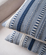 Cethom Boho Throw Pillow Covers 18x18 Inch Set of 2, Farmhouse Decorative Couch Pillow Cases, Navy Blue Accent Pillows of Bed, Sofa Bedroom Living Room Home Decor Cushion Cover Cethom