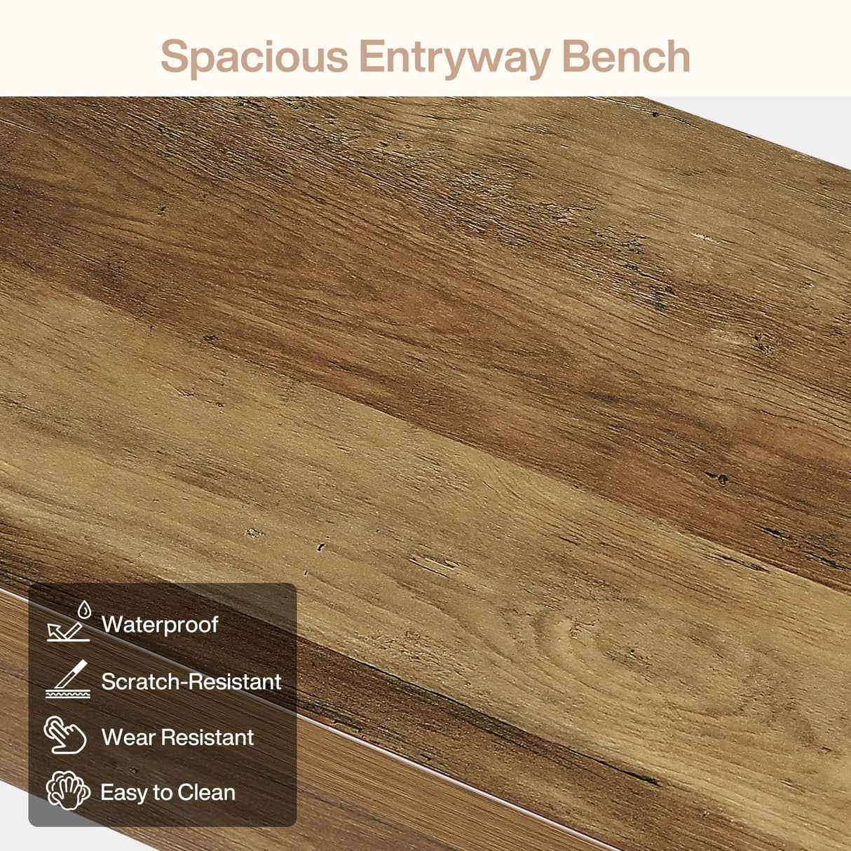 Tribesigns Entry Bench, 48" Thickened Rustic Farmhouse Bench for Bedroom End of Bed with 5.9" Solid Legs, Small Indoor Wooden Bench for Entryway, Dining Table, End of Bed, Rustic Brown Tribesigns