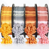 1.75mm 4 Spools Silk PLA 3D Printer Filament Bundle: Shiny Metallic Gold/Silver/Copper/Rose Gold, Each Spool 250g, Widely Fit for 3D Printer/Pen, Total 1Kg 3D Printing Filament Material Bblife