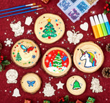 Timburst Wooden Crafts to Paint-Glow in The Dark, 20 Pcs Wood Slices, Wooden Painting Crafts for Kids, Kids Activities Creative Art Set for Birthday Christmas Timburst