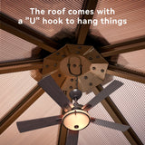 Aoxun 10' x 10' Gazebo Single Polycarbonate Top, Outdoor Polycarbonate Frame Permanent Pergolas with Curtains and Netting, for Patios, Parties, Backyards, Gardens and Lawns Aoxun