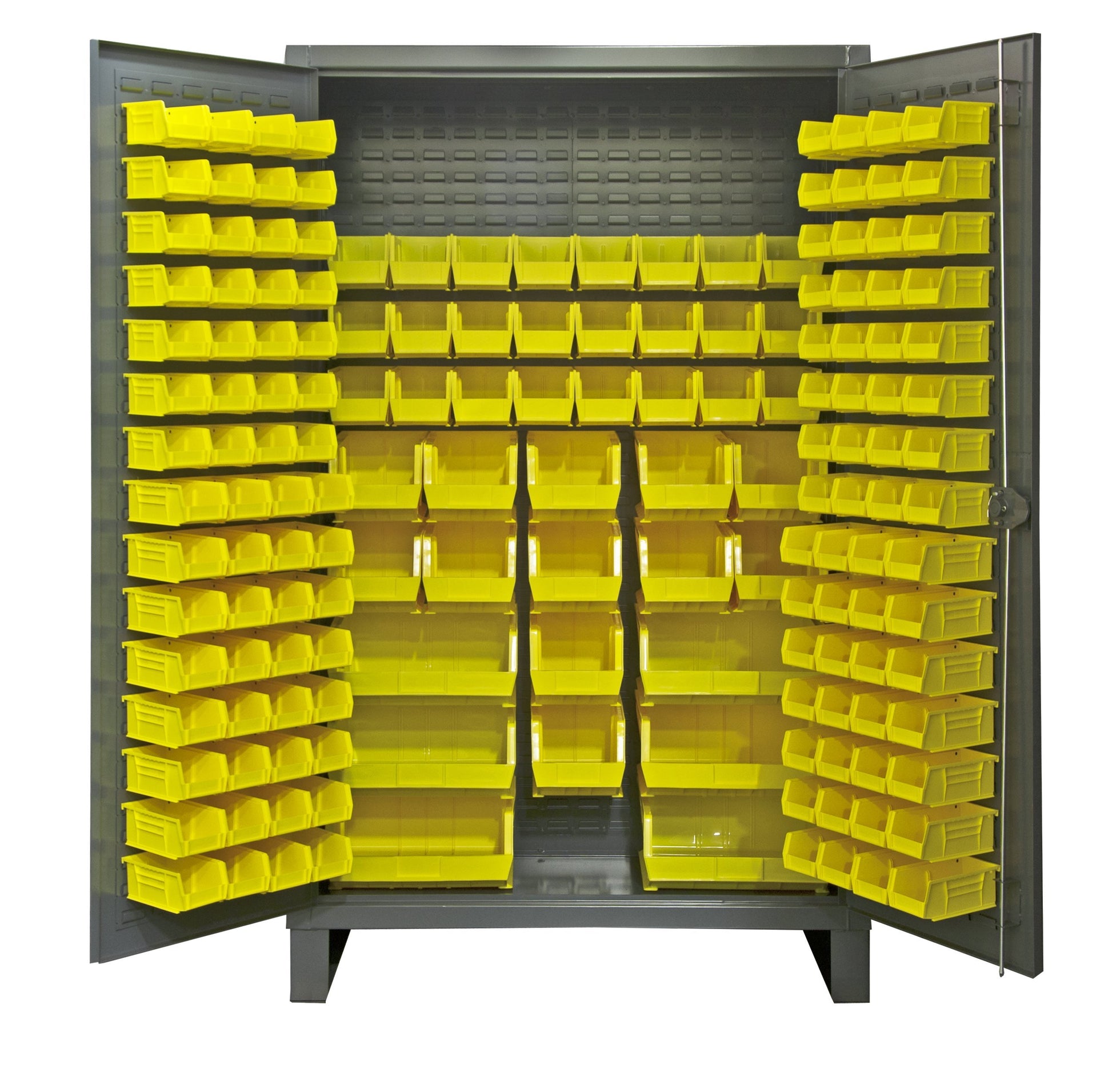 Durham Extra Heavy Duty Welded 12 Gauge Steel Cabinet with 162 Bins, HDC48-162-95, 24" Length x 48" Width x 78" Height - WoodArtSupply