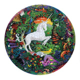 eeBoo's Piece and Love Unicorn Garden 500 Piece Round Circle Jigsaw Puzzle eeBoo
