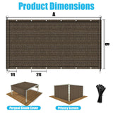 Amagenix 8' W x 12' L Mocha Pergola Sun Shade Canopy Replacement Cover, Privacy Screen with Grommets and Stainless Steel Weighted Rods for Outdoor Patio Amagenix