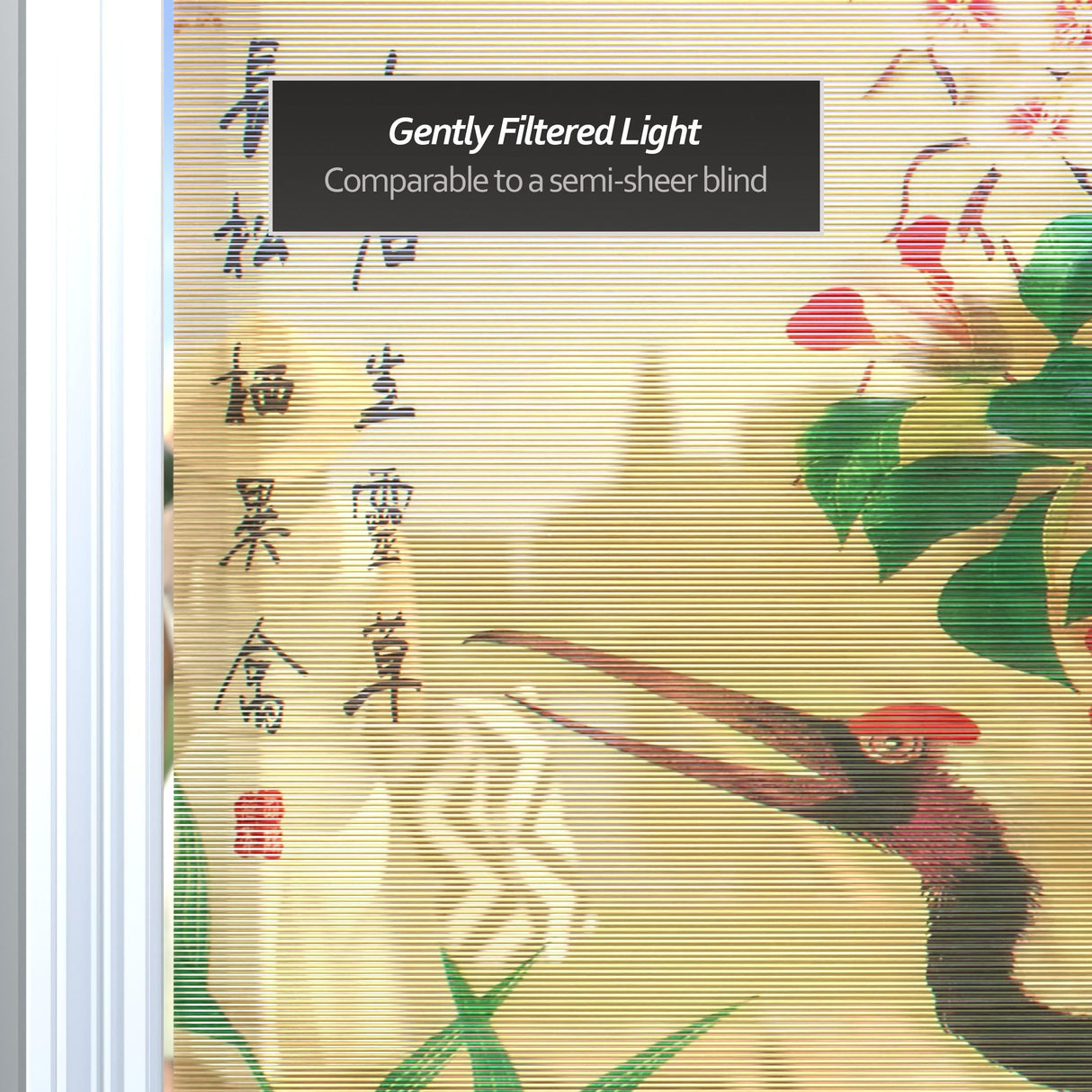 Red Lantern Bamboo Window Shade Blind - Red-Crowned Cranes 72" Wide Red Lantern