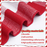 Christmas Red and White Plaid Rug 27.5 x 43 Inches, Hand-Woven Indoor/Outdoor Layered Cotton Blend Buffalo Plaid Rug, Washable Front Door Mat, Perfect for Porch, Living Room, Entryway PIXFAIRY