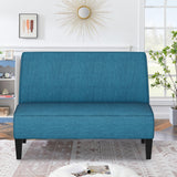 Changjie Furniture Small Loveseat Sofa, Upholstered Small Sofa Couch Mini Love seat Sofas for Bedroom Living Room (Blue) Changjie Furniture