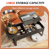 WLIVE Lift Top Coffee Table with Storage, 40.9" Coffee Table with Lifting Top & Sliding Top, Wood Modern Center Table with 2 Hidden Compartment for Living Room, Charcoal Black WLIVE