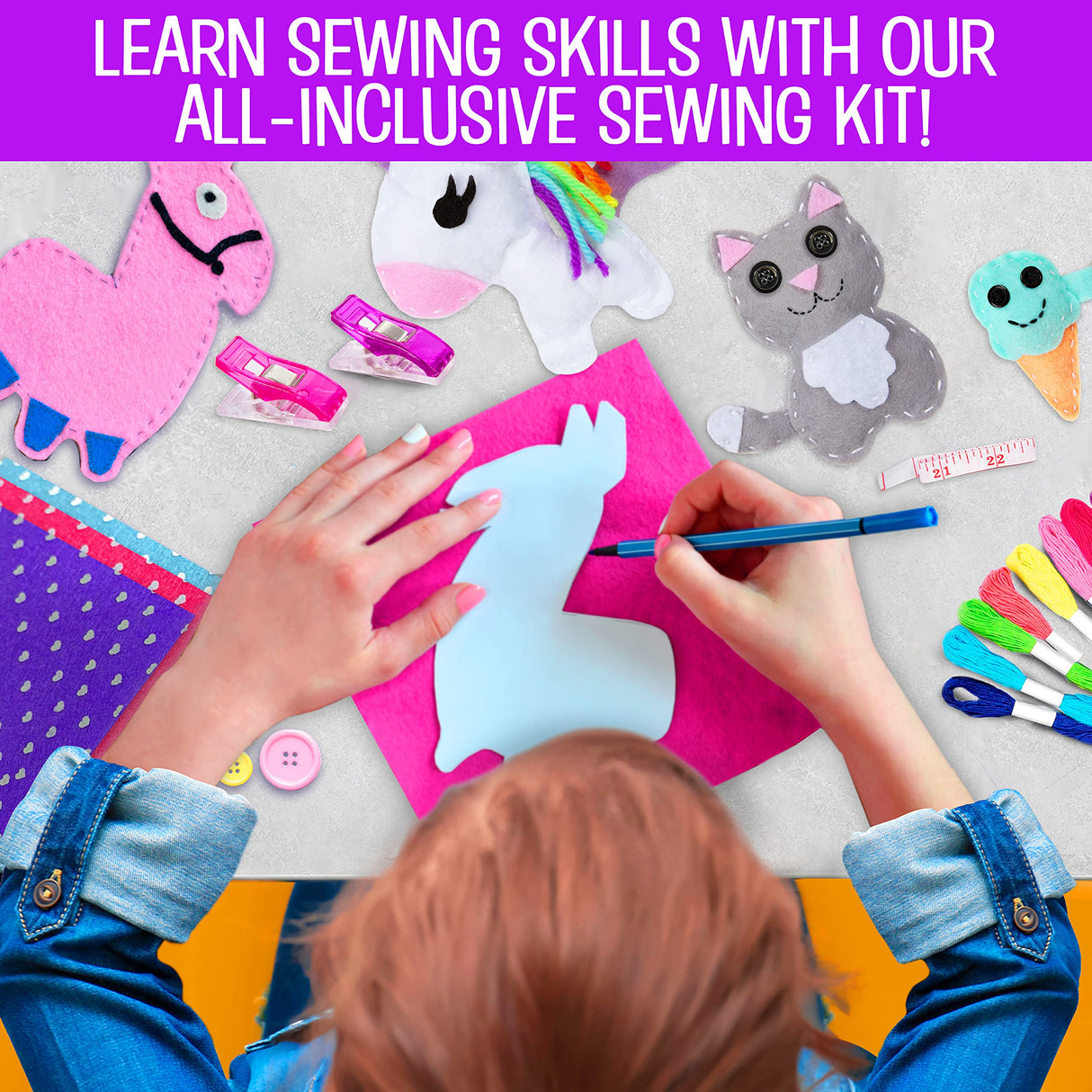 Creative Kids Felt Sewing Kit - Craft 15+ Characters - Fun DIY Kit for Kids 8+ - Creative Sewing Craft Set Creative Kids