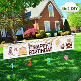Blank Yard Signs with Stakes, 4 Pack 18 x 12 Inches White Plastic Yard Lawn Sign for Happy Birthday,Garage Sale Signs, Rent, Guidepost Decorations, Blank Lawn Signs with Stakes LARREEDE