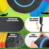 Hapfan 500lb Heavy Duty Metal Swing Sets for Backyard with Saucer Swing, Kids Triple Outdoor Swingset, Easy to Assemble Hapfan