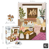 500 Piece Puzzle for Adults Hygge Collection Cozy Fireplace by Olivia Gibbs Blueboard Puzzle Jigsaw + Bonus Candle KI Puzzles from Playview KI Puzzles