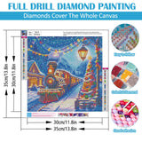 Christmas Tree Train Diamond Painting Kits for Adults, 5D Winter Diamond Art Kits for Adults Beginners, DIY Full Round Drill Diamond Dot Painting Gem Art Kits for Adult, Home Wall Decor 13.8x13.8 Inch LKHMVCA