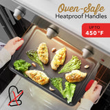 Baking Sheet Set, 3-Piece Cookie Sheet Set with Silicone Handles, Steel Baking Pans Set, Durable Baking Sheets for Oven, BPA Free Cookie Sheets for Baking Nonstick Set, Sheet Pan - Black Baking Pan EATEX