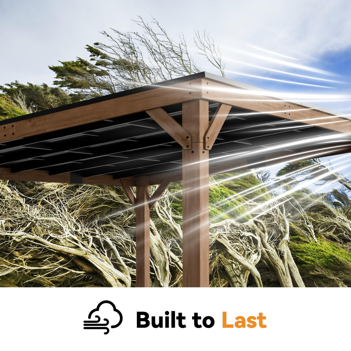 Modern Shade Supreme Cedar Wood Gazebo 12' x 16' with Hardtop Slope Roof, Wooden Grill Gazebo with Durable and Rot-Resistant, Supports Snow Loads and High Wind Speeds, Ideal for Backyard, Deck, Garden Modern Shade Outdoor Living Spaces