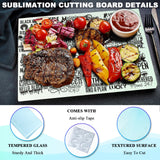 6Pack Sublimation Glass Cutting Board Blanks, Textured Tempered Glass Chopping Boards for Kitchen, Anti Slip Cutting Boards Heat Resistant Glass Plate Chopping Board for Kitchen DIY Heat Press Machine HYHOSHI