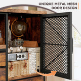 EnHomee Dresser for Bedroom with Power Outlets & LED Lights,49.2" W Bedroom Dresser for 60" TV Stand,Mesh Door,8 Drawers & 2 Large Cabinet,Chests of Drawers for Bedroom,Closet,Entryway,Rustic Brown EnHomee