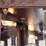 XUWANSHANG Corner Curio Cabinets,Lighted 3-Side Glass Display Curio Cabinet, Curved Wood Corner Cabinet,Curio Cabinets with Glass Doors,Adjustable Shelves,Curio Cabinet for Living Room,Dark Cherry XUWANSHANG