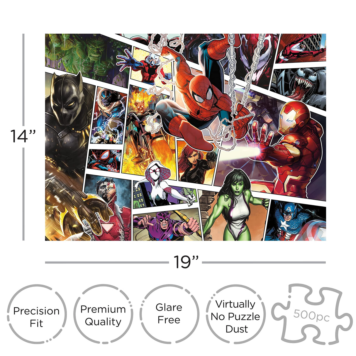 AQUARIUS Marvel Puzzle (500 Piece Jigsaw Puzzle) - Glare Free - Precision Fit - Officially Licensed Marvel Merchandise & Collectibles - 14 x 19 Inches AQUARIUS
