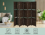 6 Panel Wood Room Dividers with Shelves Folding Privacy Screens Portable Partition Screen, 6 Ft Tall 5.7 Ft Wide Room Partitions and Dividers, Folding Privacy Wooden Screen with 2 Shelf Capacmkseh