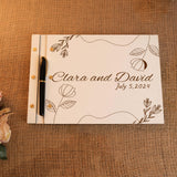 Personalized Wedding Wooden Guest Book, Letters to the Bride, Rustic Style Wedding Guest Book, Laser Engraved Guest Book, Photobooth Guestbook, 2 sizes and 50 high quality pages, 5 Rustic Colors TRENDSHOPIC