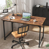 Huuger Computer Desk, 48 Inch Office Desk, Gaming Desk with Storage, Writing Desk Work Desk for Home Office, Study, Modern Simple Desk, Large Legroom, Metal Frame, Rustic Brown Huuger