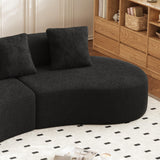 RAVADOEN 109" Curved Couch, Raindrop Velvet Fabric Modern 5 Seater Curved Shaped Sectional Sofa for Living Room, Bedroom, Office, No Assembly RAVADOEN