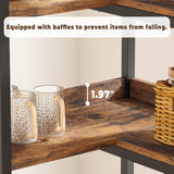 IRONCK Bookshelves 5 Tiers, Corner Bookshelf with Baffles, Bookcase and Bookshelf with Doors, Industrial Display Bookshelves for Living Room, Kitchen IRONCK