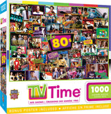 MasterPieces - 1000 Piece Jigsaw Puzzle, Nostalgic 80’s TV Shows Collage, Retro Entertainment Fun for Adults, Family, Kids, Non-Glare Finish, 19.25" x 26.75" Masterpieces