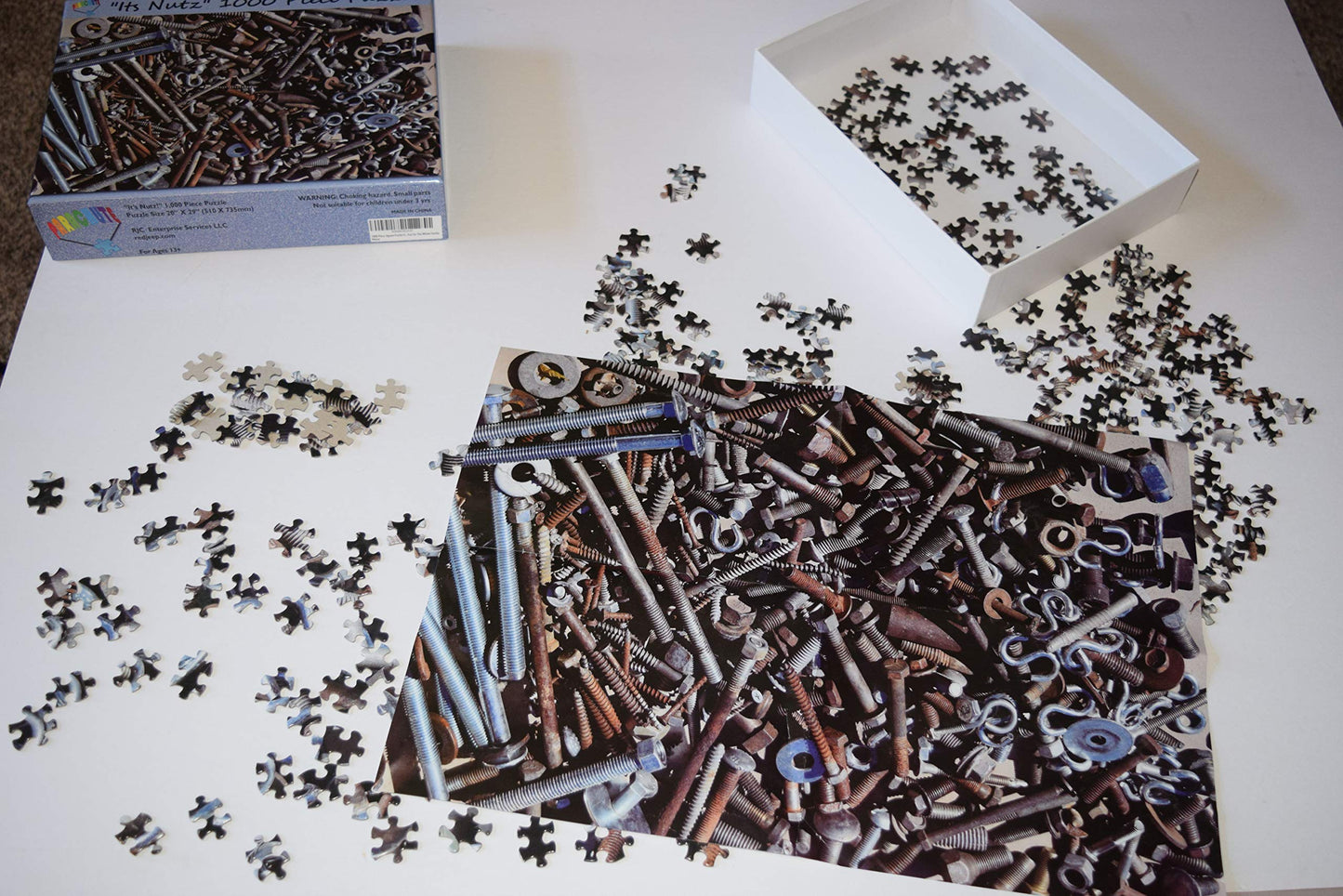 1000 Piece Jigsaw Puzzle for Adults - It's Nutz and Bolts and Hardware - Extreme Puzzle Difficult Challenging 1000 Piece Puzzle Fun for The Whole Family. Difficult Puzzles for Adults