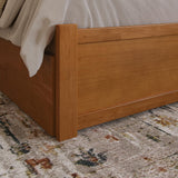 AFI Madison Queen Solid Wood Platform Bed with Footboard & Twin XL Trundle in Light Toffee AFI