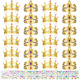 Yaomiao 44 Pcs Foam Crowns for Kids Princess Tiaras Crowns Bulk Diamond Sticker Making Kits for Birthday Party Supplies(Vintage Style) Yaomiao