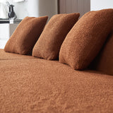 BAMOOLI 119'' Curved Sofa Couch, Mid Century Modern Half Moon Living Room Sofa, Luxury 4-Seat Sofa Couch with High-Density Foam Filled, Sherpa Lamb Fabric Sectional Sofa for Apartment, Office, Orange BAMOOLI