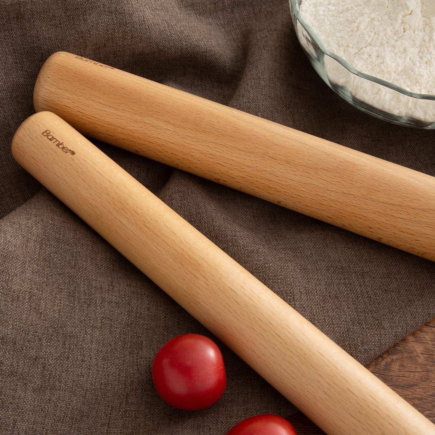 Bamber Mini Wood Rolling Pin for Baking Small Wooden Rolling Dowel Stick Dough Roller for Kids, 11'' by 1.2''