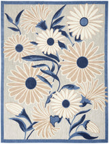 Nourison Home Aloha 108x144 Contemporary Fabric Rug in Blue/Gray Finish Nourison