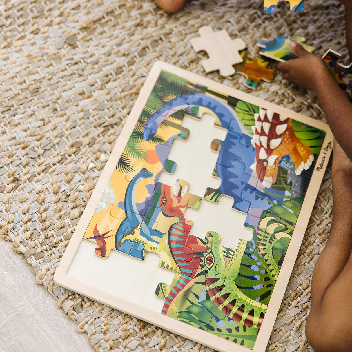 Melissa & Doug Dinosaurs Wooden Jigsaw Puzzle With Storage Tray (24 pcs) Melissa & Doug