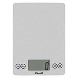Escali Arti Glass Food Scale Digital Countertop Kitchen, Baking and Cooking Scale with Nutrition and Calorie Counter, 15-Pound Capacity, 9" x 6.5" x .75", Shiny Silver Escali