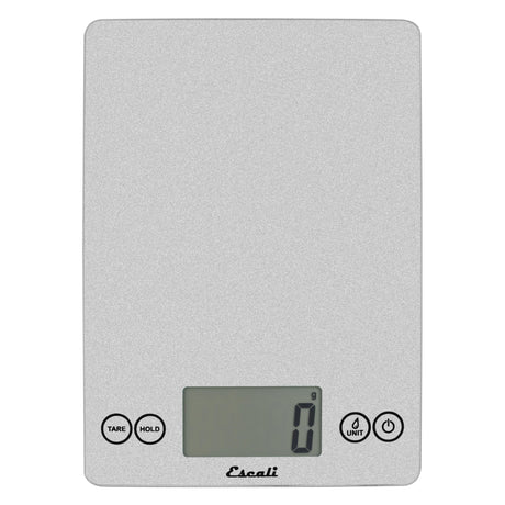 Escali Arti Glass Food Scale Digital Countertop Kitchen, Baking and Cooking Scale with Nutrition and Calorie Counter, 15-Pound Capacity, 9" x 6.5" x .75", Shiny Silver Escali