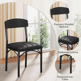 Round Dining Table Set for 4, Kitchen Table and Chairs for 4, Circle Table Round Pedestal Dining Room Dinner Dinette Table Set,5 Piece Space Saving Wood Kitchen & Dining Room Tables (Black, 47In) Jocoevol