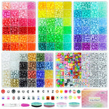 5 Boxes Bracelet Making Kit Pony Beads, 96 Colors 6x9mm Kandi Rave Beads for Bracelets Friendship Plastic Beads with 800Pcs Letter Bead DIY Arts and Crafts for Kids Adults Keychain Jewelry Making Sistenia