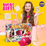Kid Nail Art Kit for Girls, FunKidz Nail Studio Kits Size 17.91Wx12.4L with Peelable Nail Polish Nail Dryer Teens Makeup Mani Pedi Set Spa Party Gift FUN KIDZ