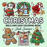 Christmas: Bold and Easy Coloring Book for Adults, Teens, and Seniors with Simple and Relaxing Holiday Designs (Bold and Easy Coloring Books) WoodArtSupply