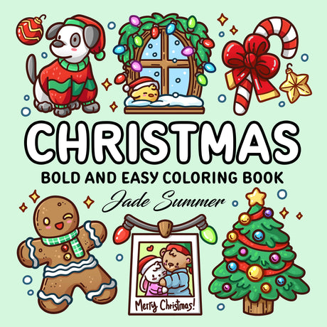 Christmas: Bold and Easy Coloring Book for Adults, Teens, and Seniors with Simple and Relaxing Holiday Designs (Bold and Easy Coloring Books) WoodArtSupply