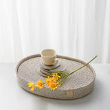 ART pinecone Cotton Rope Woven Placemats 16 * 12 inches Oval Hot Pads Hot Mats Set of 6, and 1 Storage Basket for Holiday Table Decor (16 * 12 Plus 6 Coasters, Brown Mixed) ART pinecone