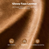 CAODOC 114" Leather Sectional Couch with Comfy Chaise, Boneless L Shape Sofa with Deep Seat, Minimalist Modular Couches Sleeper for Living Room Lounge,Brown CAODOC