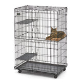 MidWest Homes for Pets Cat Playpen / Cat Cage Includes 3 Adjustable Resting Platforms, Removable Leak-Proof Pan, Easy 2-Door Top / Bottom Access & 4-locking Wheel Casters, 36"L x 23.5"W x 50.5"H Midwest Homes for Pets