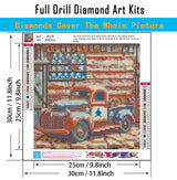 CHWGLFGG 5D Car Diamond Art Kits for Adults Beginners,DIY Full Round Drill Truck Diamond Painting Kits American Flag,Paint by Diamonds Dot Gem Art Crystal Easy,Home Wall Decor 11.8X11.8Inch CHWGLFGG