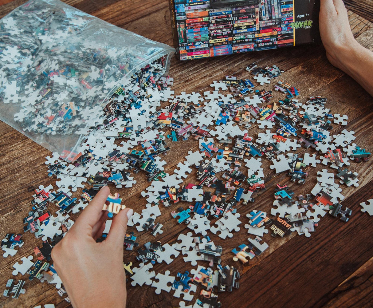 Blockbuster Era 1000-Piece Jigsaw Puzzle, Brain Teaser for Kids and Adults | 28 x 20 Inches Toynk
